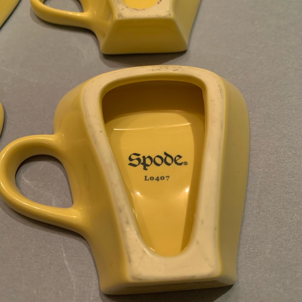 SPODE 4 Blue Room Garden Flowers Yellow Teacup Shaped Teabag/Spoon Rests L0407 - Picture 11 of 17